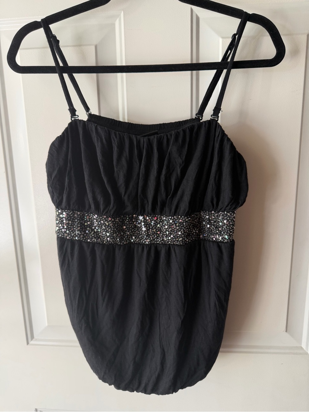 Lane Bryant Black Embellished Waistband Tank